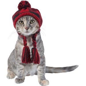 Frisco Plaid Dog & Cat Knitted Hat, Red Buffalo Plaid, X-Small/Small