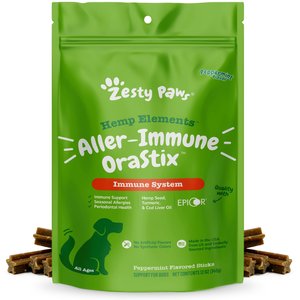 

Zesty Paws Hemp Elements Aller-Immune OraStix Peppermint Flavored Dog Dental Chews, 12-oz bag