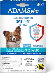 Adams Flea & Tick Spot Treatment for Dogs, 5-14 lbs, 3 Doses (3-mos. supply)