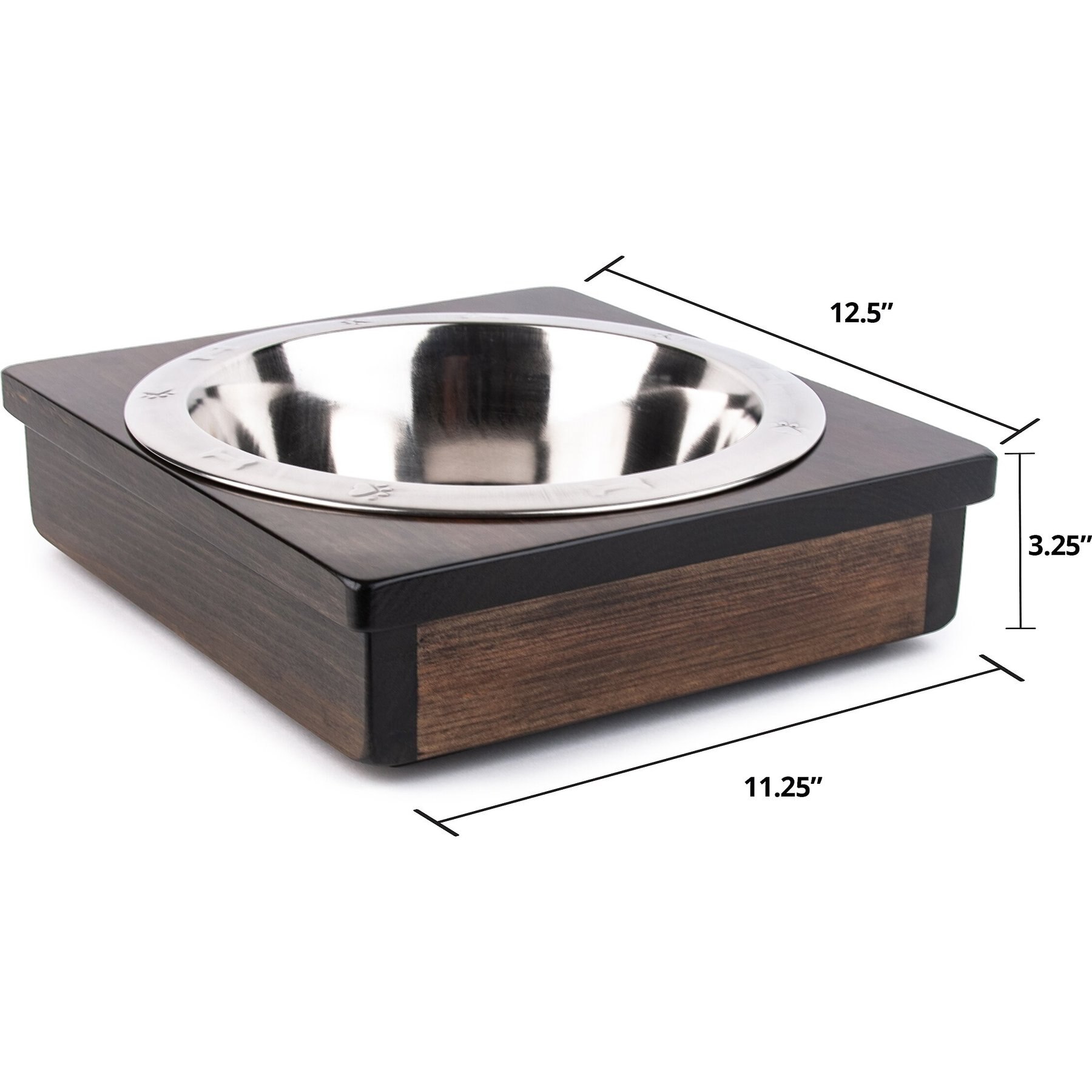 Ozarks Fehr Trade Originals Elevated Single Dog & Cat Bowl, Forest Trail, 12-Cup, 17-in Tall