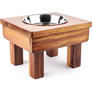 Ozarks Fehr Trade Originals Elevated Single Dog & Cat Bowl, Natural, 2.4-cup, 7-in tall
