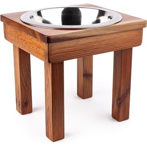 Ozarks Fehr Trade Originals Elevated Single Dog & Cat Bowl, Rusty Nails, 12-cup, 12-in tall