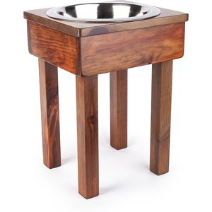 Ozarks Fehr Trade Originals Elevated Single Dog & Cat Bowl, Rusty Nails, 12-cup, 17-in tall