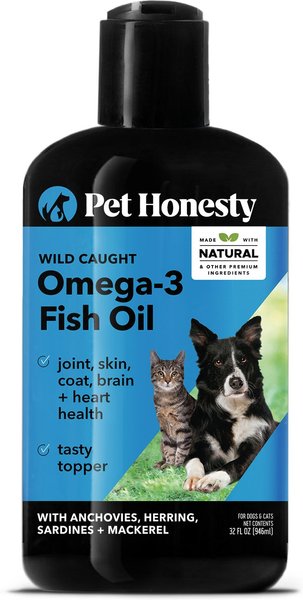 PetHonesty Omega-3 Fish Oil Immune, Joint & Skin & Coat Supplement for Dogs & Cats, 32-oz bottle slide 1 of 10
