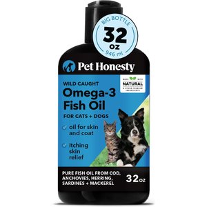 PetHonesty Omega-3 Fish Oil Immune, Omega-3 Fish Oil for Dogs, Fish Oil Supplement for Cats, 32-fl oz bottle