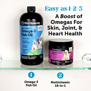 PetHonesty Omega-3 Fish Oil Immune, Omega-3 Fish Oil for Dogs, Fish Oil Supplement for Cats, 32-fl oz bottle