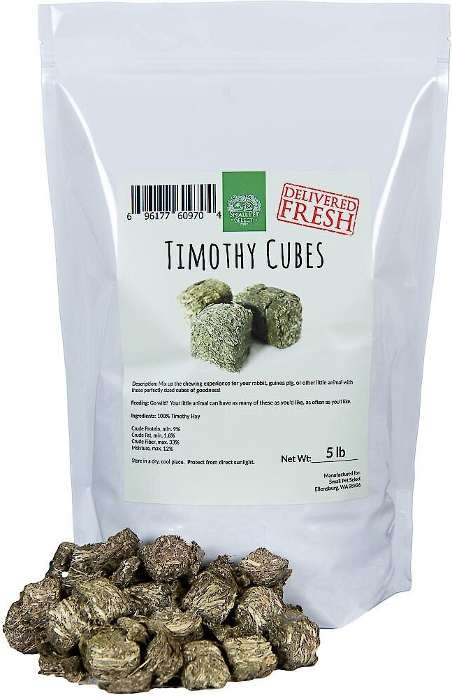 SMALL PET SELECT Timothy Cubes Small Animal Food, 5-lb bag - Chewy.com