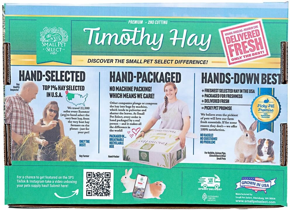 SMALL PET SELECT Second Cut Timothy Hay Small Animal Food, 12lb box