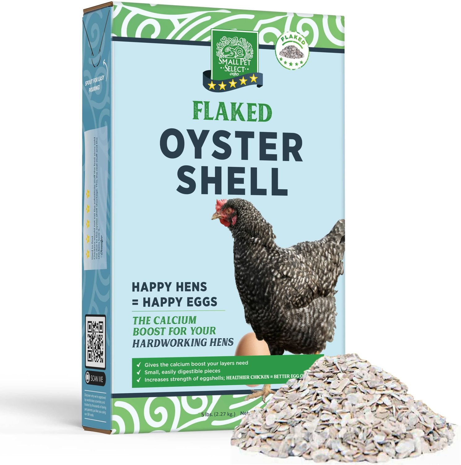 SMALL PET SELECT Oyster Shell Calcium Poultry Supplement, 5lb bag