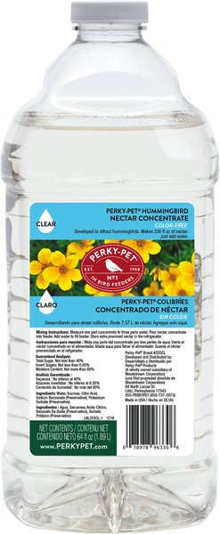 Perky-Pet Nectar Concentrate Clear Hummingbird Food, 64-oz bottle, 64-oz bottle slide 1 of 8