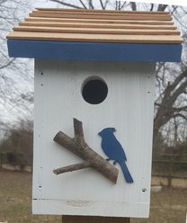 Bird Houses by Mark Salt Box Bird House, Blue