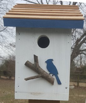 TentHome Bird House for Hanging Nesting Box Birds Wild Birds Metal Garden  Decoration (Blue)