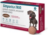 Simparica Trio Chewable Tablet for Dogs, 88.1-132.0 lbs, (Brown Box), 6 Chewable Tablets (6-mos. supply)