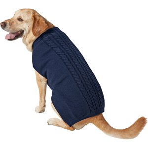 Frisco Dog & Cat Cable Knitted Sweater, Navy, XXX-Large