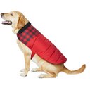 Frisco Mediumweight Boulder Plaid Insulated Dog & Cat Puffer Coat, Red, XXX-Large