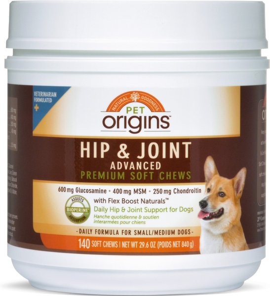 Pet Origins Advanced Hip & Joint Small/Medium Breed Soft Chew Dog Supplement, 140 count slide 1 of 5