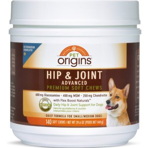 Pet Origins Advanced Hip & Joint Small/Medium Breed Soft Chew Dog Supplement, 140 count