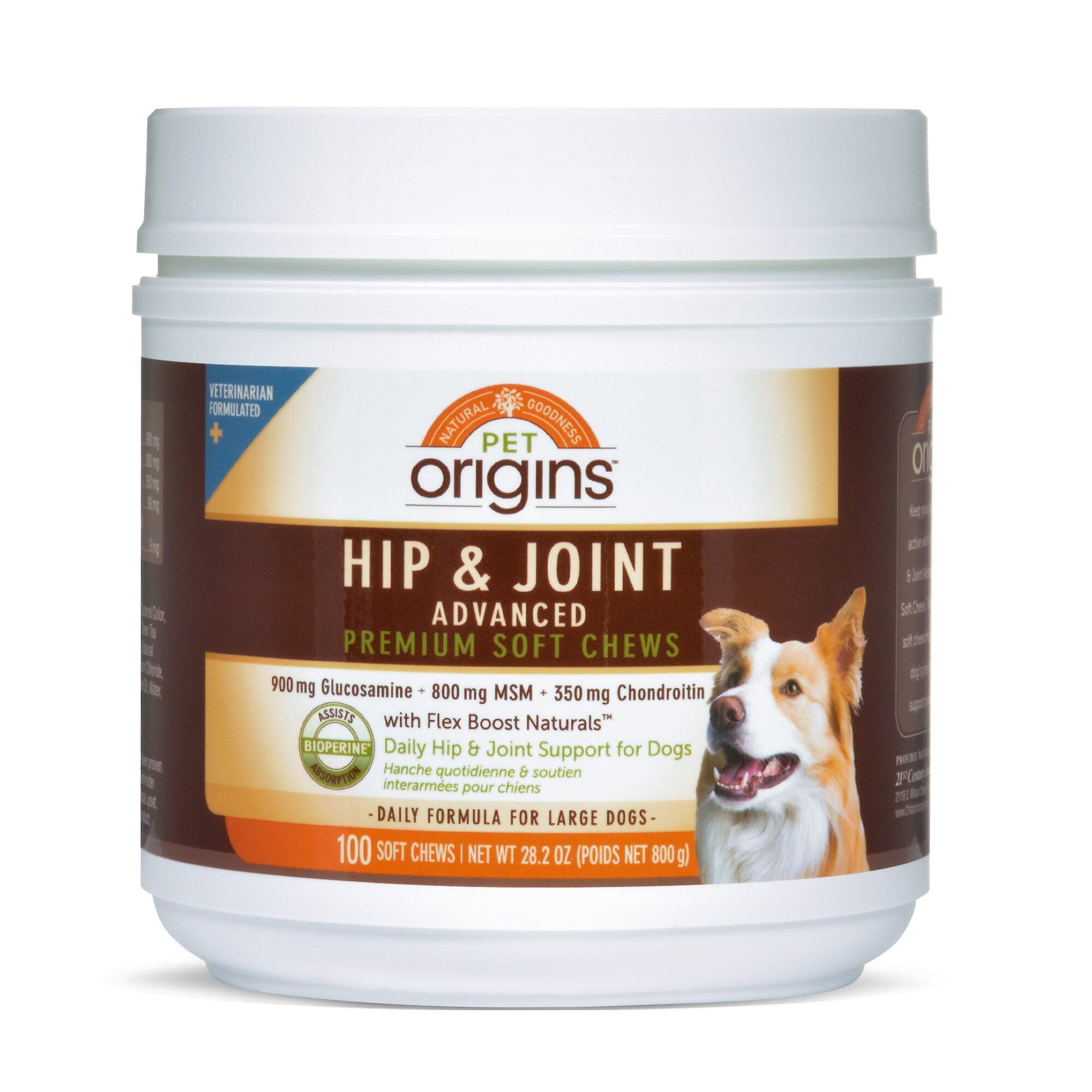 PET ORIGINS Advanced Hip & Joint Large Soft Chew Dog Supplement ...