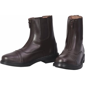 TuffRider Ladies Starter Front Zip Paddock Boots, Mocha, 8