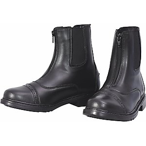 TuffRider Ladies Starter Front Zip Paddock Boots, Black, 10.5