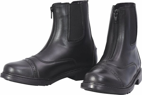TuffRider Ladies Starter Front Zip Paddock Boots, Black, 6 slide 1 of 3