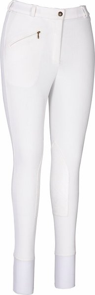 TuffRider Ladies Ribb Knee Patch Breeches, White, 26 slide 1 of 2