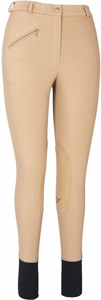 TuffRider Ladies Ribb Knee Patch Breeches, Taupe, 36 slide 1 of 2