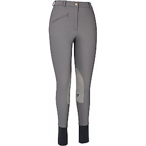 TuffRider Ladies Ribb Knee Patch Breeches, Dark Charcoal, 28