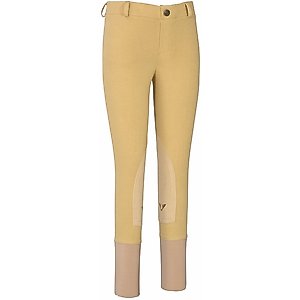 TuffRider Children's Starter Lowrise Pull-On Knee Patch Breeches, Light Tan, 10