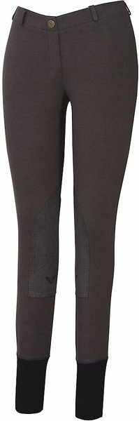 TuffRider Ladies Starter Lowrise Pull-On Knee Patch Breeches, Dark Charcoal, 36 slide 1 of 2