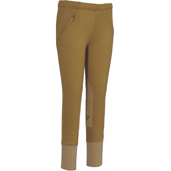 TuffRider Children's Unifleece Pull-On Stretch Fleece Knee Patch Winter Breeches