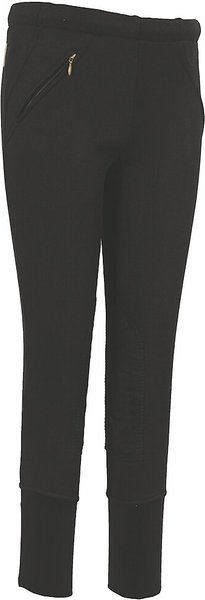 TuffRider Children's Unifleece Pull-On Stretch Fleece Knee Patch Winter Breeches, Black, 10 slide 1 of 1