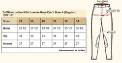 TuffRider Ladies Ribb Lowrise Pull-On Knee Patch Breeches, Dark Charcoal, 28 slide 2 of 2