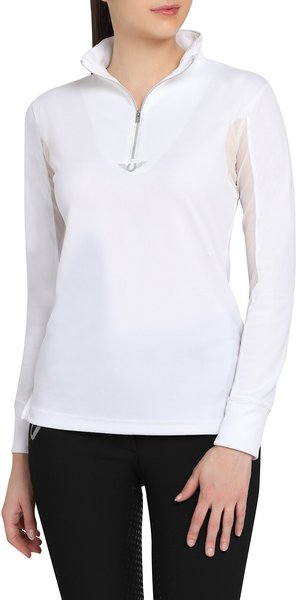 TUFFRIDER Ladies Ventilated Technical Long Sleeve Sport Shirt, White, X- Large 