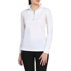 TuffRider Ladies Ventilated Technical Long Sleeve Sport Shirt, White, XXX-Large
