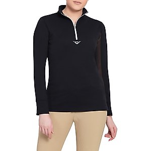 TuffRider Ladies Ventilated Technical Long Sleeve Sport Shirt, Black, XXX-Large