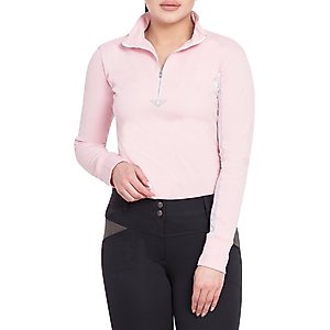 TuffRider Ladies Ventilated Technical Long Sleeve Sport Shirt, Petal Pink, Small