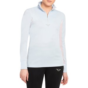 TuffRider Ladies Ventilated Technical Long Sleeve Sport Shirt, Glacier Blue, Small