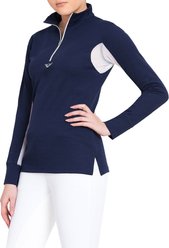TuffRider Ladies Ventilated Technical Long Sleeve Sport Shirt, Navy, XXX-Large