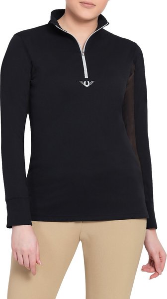 TuffRider Ladies Ventilated Technical Long Sleeve Sport Shirt, Black, X-Large slide 1 of 2