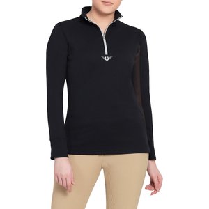 TuffRider Ladies Ventilated Technical Long Sleeve Sport Shirt, Black, X-Large