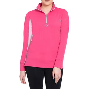 TuffRider Ladies Ventilated Technical Long Sleeve Sport Shirt, Hot Pink, XX-Large