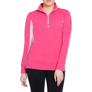 TuffRider Ladies Ventilated Technical Long Sleeve Sport Shirt, Hot Pink, Medium