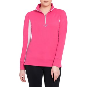 TuffRider Ladies Ventilated Technical Long Sleeve Sport Shirt, Hot Pink, X-Small