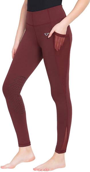 TuffRider Ladies Minerva EquiCool Tights, Wine, Medium slide 1 of 2