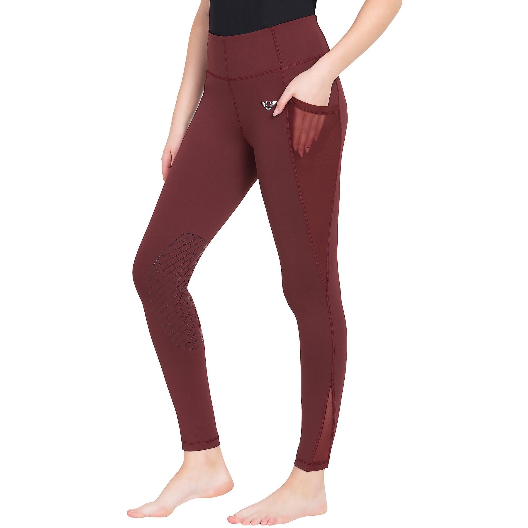 TuffRider Ladies Minerva EquiCool Tights, Wine, X-Small