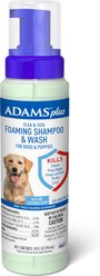 Adams Plus Flea & Tick Aloe & Cucumber Scent Sensitive Skin Foaming Dog Shampoo, 10-oz bottle