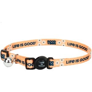 LIFE IS GOOD Good Vibes Polyester Breakaway Cat Collar with Bell