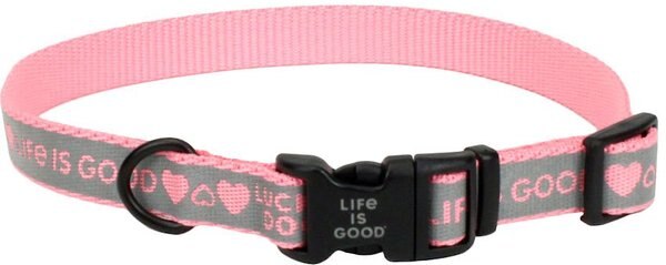 LIFE IS GOOD Polyester Reflective Dog Collar, Lucky Dog, 12 to 18-in neck, 5/8-in wide slide 1 of 8