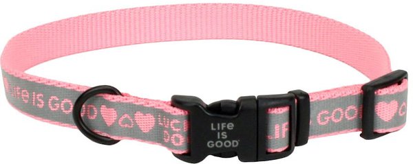 LIFE IS GOOD Polyester Reflective Dog Collar, Lucky Dog, 18 to 26-in neck, 1-in wide slide 1 of 8